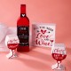 Glitzhome Valentine's Wooden Wine Bottle & Cup Gift Set Table Decor