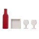 Glitzhome Valentine's Wooden Wine Bottle & Cup Gift Set Table Decor
