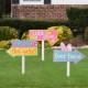 Glitzhome 14"H Easter Wooden Path Sign, Set of 3