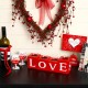 Glitzhome 12"L Valentine's Wooden Love/XoXo/Huge/Kiss All Round Candle Holder Table Decor