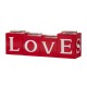 Glitzhome 12"L Valentine's Wooden Love/XoXo/Huge/Kiss All Round Candle Holder Table Decor