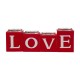 Glitzhome 12"L Valentine's Wooden Love/XoXo/Huge/Kiss All Round Candle Holder Table Decor