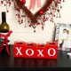 Glitzhome 12"L Valentine's Wooden Love/XoXo/Huge/Kiss All Round Candle Holder Table Decor