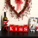 Glitzhome 12"L Valentine's Wooden Love/XoXo/Huge/Kiss All Round Candle Holder Table Decor