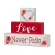 Glitzhome 9.45"L Valentine's Wooden Block Table Decor