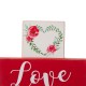 Glitzhome 9.45"L Valentine's Wooden Block Table Decor