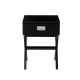 Glitzhome 21.85"H Black Wooden X-leg End Table with 1 Drawer