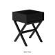 Glitzhome 21.85"H Black Wooden X-leg End Table with 1 Drawer
