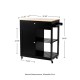 Glitzhome 33.86"H Black Kitchen Island Cart with Solid Oak Wood Top