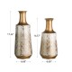 Glitzhome Vintage Gold/White Decorative Metal Vase, Set of 2