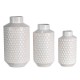 Glitzhome Farmhouse White Decorative Metal Vase, Set of 3