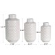 Glitzhome Farmhouse White Decorative Metal Vase, Set of 3