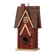 Glitzhome 12"H Red Distressed Solid Wood Cottage Birdhouse