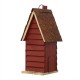 Glitzhome 12"H Red Distressed Solid Wood Cottage Birdhouse