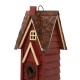 Glitzhome 12"H Red Distressed Solid Wood Cottage Birdhouse