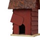 Glitzhome 12"H Red Distressed Solid Wood Cottage Birdhouse