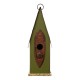 Glitzhome 13.25"H Green Distressed Solid Wood Birdhouse