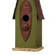 Glitzhome 13.25"H Green Distressed Solid Wood Birdhouse