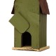 Glitzhome 13.25"H Green Distressed Solid Wood Birdhouse