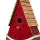 Glitzhome 11"H Distressed Solid Wood Watermelon Birdhouse