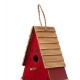 Glitzhome 11"H Distressed Solid Wood Watermelon Birdhouse