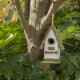 Glitzhome 10.75"H Wood Green Roof Garden Birdhouse