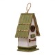 Glitzhome 10.75"H Wood Green Roof Garden Birdhouse