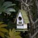 Glitzhome 10.75"H Wood Green Roof Garden Birdhouse