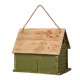 格致优品 Glitzhome  14.25"L Oversized Distressed Solid Wood Cottage Birdhouse—格致优品 Glitzhome  14.25"L 仿古原木平房鸟屋（加大款）