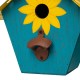 Glitzhome 10.75"L Wood/Metal Light Blue Birdhouse with Licence Plate Roof