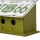 Glitzhome 14"L Wood/Metal Green Birdhouse with Licence Plate Roof 