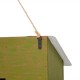 Glitzhome 14"L Wood/Metal Green Birdhouse with Licence Plate Roof 