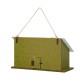 Glitzhome 14"L Wood/Metal Green Birdhouse with Licence Plate Roof 