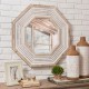 Glitzhome Vintage Octagonal Wooden Wall Mirror