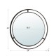 Glitzhome 24.00"D Deluxe Black Metal Round Wall Mirror