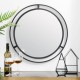 Glitzhome 24.00"D Deluxe Black Metal Round Wall Mirror