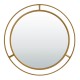 Glitzhome 28.00"D Oversized Glam Gold Metal Round Wall Mirror