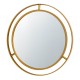 Glitzhome 28.00"D Oversized Glam Gold Metal Round Wall Mirror