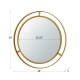 Glitzhome 28.00"D Oversized Glam Gold Metal Round Wall Mirror