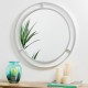 Glitzhome 28.00"D Oversized Deluxe Silver Metal Round Wall Mirror