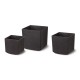 Glitzhome Eco-friendly Large Faux Marble Square Plastic Pot Planters, Set of 3