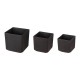 Glitzhome Eco-friendly Large Faux Marble Square Plastic Pot Planters, Set of 3