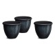 Glitzhome Eco-friendly Large Faux Ceramic Round Plastic Pot Planters, Set of 3