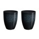 Glitzhome Eco-friendly Large Faux Ceramic Tall Bowl Plastic Pot Planters, Set of 2