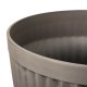 Glitzhome Eco-friendly Large Faux Concrete Round Plastic Fluted Pot Planters, Set of 2