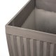 Glitzhome Eco-friendly Large Faux Concrete Square Plastic Fluted Pot Planters, Set of 2