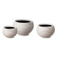 Glitzhome Eco-friendly Large Faux Porcelain Round Polyresin Fluted Planters, Set of 3