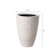 Glitzhome Eco-friendly Large Faux Porcelain Tall Round Polyresin Diamond Planters, Set of 2