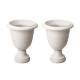 Glitzhome Eco-friendly Large Faux Ceramic Goblet Shaped Plastic Planters, Set of 2