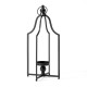 Glitzhome 22.00"H Modern Farmhouse Black Metal Candle Lantern